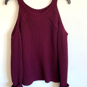 Hippie rose purple cold shoulder sweater